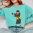 Flossing Graduation Class Of 2019 Women Comfort Colors Sweatshirt Chalky Mint