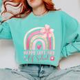 Fun Happy Last Day Of School Girl Student Graduation Rainbow Comfort Colors Sweatshirt Chalky Mint