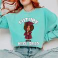 Future HBCU Grad Girl Wearing Graduation Gown Comfort Colors Sweatshirt Chalky Mint