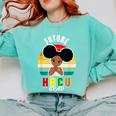 Future HBCU Grad Graduate Afro Girl College Graduation Comfort Colors Sweatshirt Chalky Mint