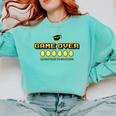 Game Over Insert 30K To Continue Graduation s Comfort Colors Sweatshirt Chalky Mint