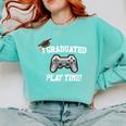 Gamers Graduation I Graduated Play Time Gamer Comfort Colors Sweatshirt Chalky Mint