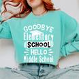 Goodbye Elementary School Graduation Hello Middle School Comfort Colors Sweatshirt Chalky Mint
