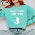 Goodbye School Hello Fishing Graduation T-Shirt Comfort Colors Sweatshirt Chalky Mint