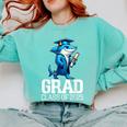 Grad Class Of 2025 Boys Shark Graduation Graduated Comfort Colors Sweatshirt Chalky Mint