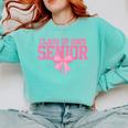 Graduate 2025 Class Of 2025 Senior Coquette Bow Graduation Comfort Colors Sweatshirt Chalky Mint