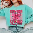 Graduate 2025 For Senior 2025 Graduation Coquette Pink Bow Comfort Colors Sweatshirt Chalky Mint