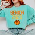 Graduate Senior Class 2023 Basketball Player Graduation Grad Comfort Colors Sweatshirt Chalky Mint
