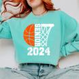 Graduate Senior Class Of 2024 Basketball Player Graduation Comfort Colors Sweatshirt Chalky Mint