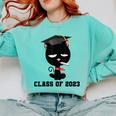 I Graduated Class Of2023 Cat Graduation Comfort Colors Sweatshirt Chalky Mint