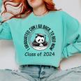 I Graduated Can I Go Back To Bed Now 2024 Graduation Panda Comfort Colors Sweatshirt Chalky Mint