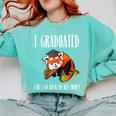 I Graduated Can I Go Back To Bed Sleepy Red Panda Graduation Comfort Colors Sweatshirt Chalky Mint