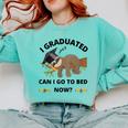I Graduated Can I Go Back To Bed Sloth Graduation Cap Comfort Colors Sweatshirt Chalky Mint