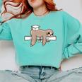 Graduation 2022 PhD Sloth Bachelor Master School Doctor Comfort Colors Sweatshirt Chalky Mint