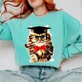 Graduation Cat Class Of 2023 Comfort Colors Sweatshirt Chalky Mint
