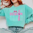Graduation Class Of 2026 Senior 2026 Pink Bow Coquette Comfort Colors Sweatshirt Chalky Mint