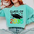 Graduation Class Of 2035 Hand Prints Space Pre-K -12th Grade Comfort Colors Sweatshirt Chalky Mint