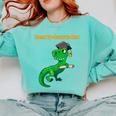 Graduation Dinosaur Smarty Saurus Rex Diploma Dinosaur Comfort Colors Sweatshirt Chalky Mint