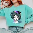 Graduation Masters Degree Woman Queen Graduate 2025 Comfort Colors Sweatshirt Chalky Mint