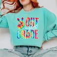 Graduation Peace Sign Out Eighth Grade Tie Dye Hippie Comfort Colors Sweatshirt Chalky Mint