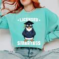 Graduation Penguin Licensed Smartass Graduate Comfort Colors Sweatshirt Chalky Mint