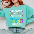 Graduation Shirt For 5th Grader Goodbye Hello Middle School Comfort Colors Sweatshirt Chalky Mint