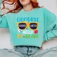 Graduation Shirt Goodbye Kindergarten Hello 1st Grade School Comfort Colors Sweatshirt Chalky Mint