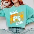 Graduation Video Gamer Game Over Class Of 2026 Senior Comfort Colors Sweatshirt Chalky Mint