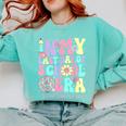 Groovy In My Last Day Of School Era Second Grade Graduation Comfort Colors Sweatshirt Chalky Mint