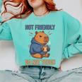 Grouchy Capybara Not Friendly Do Not Touch Introvert Premium Tri-Blend Comfort Colors Sweatshirt Chalky Mint