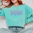 Grow With Me Graduation First Day Of School Class Of 2035 Comfort Colors Sweatshirt Chalky Mint