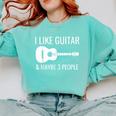 I Like Guitar & Maybe 3 People Music Introvert Guitar Comfort Colors Sweatshirt Chalky Mint
