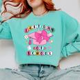 Happy Last Day Of School Coquette Bow Graduation Girls Kids Comfort Colors Sweatshirt Chalky Mint