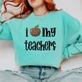 I Heart My Teachers I Love My Teachers Graduation Kids Teens Comfort Colors Sweatshirt Chalky Mint