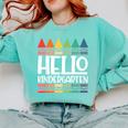 Hello Kindergarten First Day Back To School Graduation Comfort Colors Sweatshirt Chalky Mint