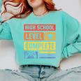High School Level Complete Class Of 2024 Senior Graduation Comfort Colors Sweatshirt Chalky Mint