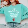 I Like Horror Movies And Maybe 3 People Introvert Comfort Colors Sweatshirt Chalky Mint I Like Horror Movies And Maybe 3 People Introvert Comfort Colors Sweatshirt Chalky Mint