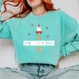And I'm Done Rocket Graduation Retro Look Comfort Colors Sweatshirt Chalky Mint