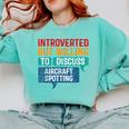 Introvert Aircraft Spotting Lovers Men & Women Comfort Colors Sweatshirt Chalky Mint