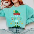 The Introvert Elf Christmas Family Matching Fun Xmas Top Comfort Colors Sweatshirt Chalky Mint