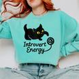 Introvert Energy Cat Love Cat Meme Comfort Colors Sweatshirt Chalky Mint