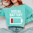 Introvert Low Social Battery Level Anti Social People Comfort Colors Sweatshirt Chalky Mint