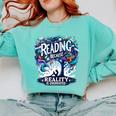 Introvert Reader Bibliofile Bookworm Loves Books Comfort Colors Sweatshirt Chalky Mint