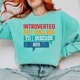 Introverted But Willing To Discuss 90s Comfort Colors Sweatshirt Chalky Mint