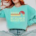 Introverted But Willing To Discuss Cats Kitten Pet Lover Comfort Colors Sweatshirt Chalky Mint