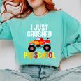 I Just Crushed Preschool Monster Graduation Pre-K Shirt Comfort Colors Sweatshirt Chalky Mint