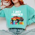 I Just Crushed Preschool Monster Truck Graduation Comfort Colors Sweatshirt Chalky Mint