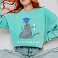 Just Graduated Cat With Graduation Cap And Diploma For Men Women Girls Kids Comfort Colors Sweatshirt Chalky Mint