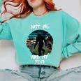 Just Me And My Yeti Retro Sunset Mountain Hiking Introvert Comfort Colors Sweatshirt Chalky Mint