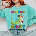Kids 2nd Grade Graduate Dinosaur Trex 2nd Grade Graduation Comfort Colors Sweatshirt Chalky Mint